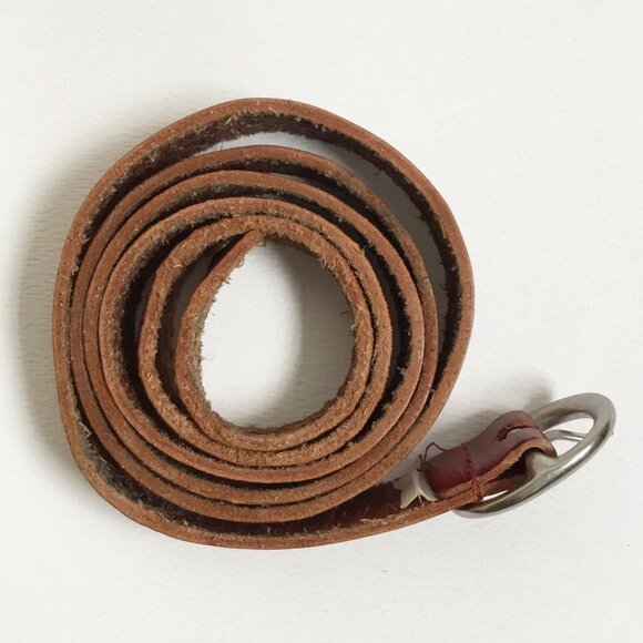 Vintage Brown Leather Cutout Boho Belt - Picture 3 of 4